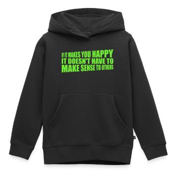 Si ça te rend heureux, sens les autres, Spruch Glück Frei - Sweat Premium à capuche enfant bio - noir - Devant - AI Model Kid Male (0cm)