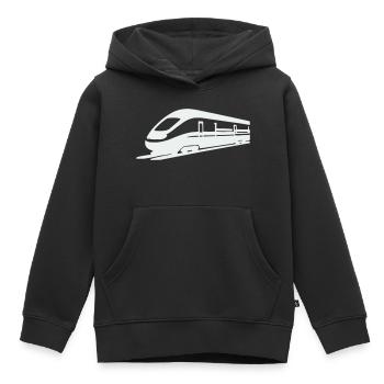 Train Silhouette - Kids Premium Organic Hoodie - black - Front - AI Model Kid Male (0cm)