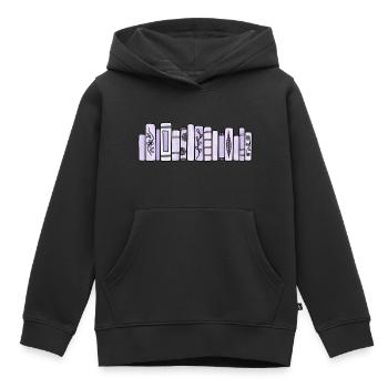 Livres Pastel Violet - Sweat Premium à capuche enfant bio - noir - Devant - AI Model Kid Male (0cm)