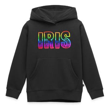 iris rs regenbogen - Kinder Premium Organic Hoodie - Schwarz - Vorne - AI Model Kid Male (0cm)