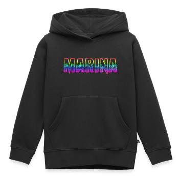 marina rs arc-en-ciel - Sweat Premium à capuche enfant bio - noir - Devant - AI Model Kid Male (0cm)