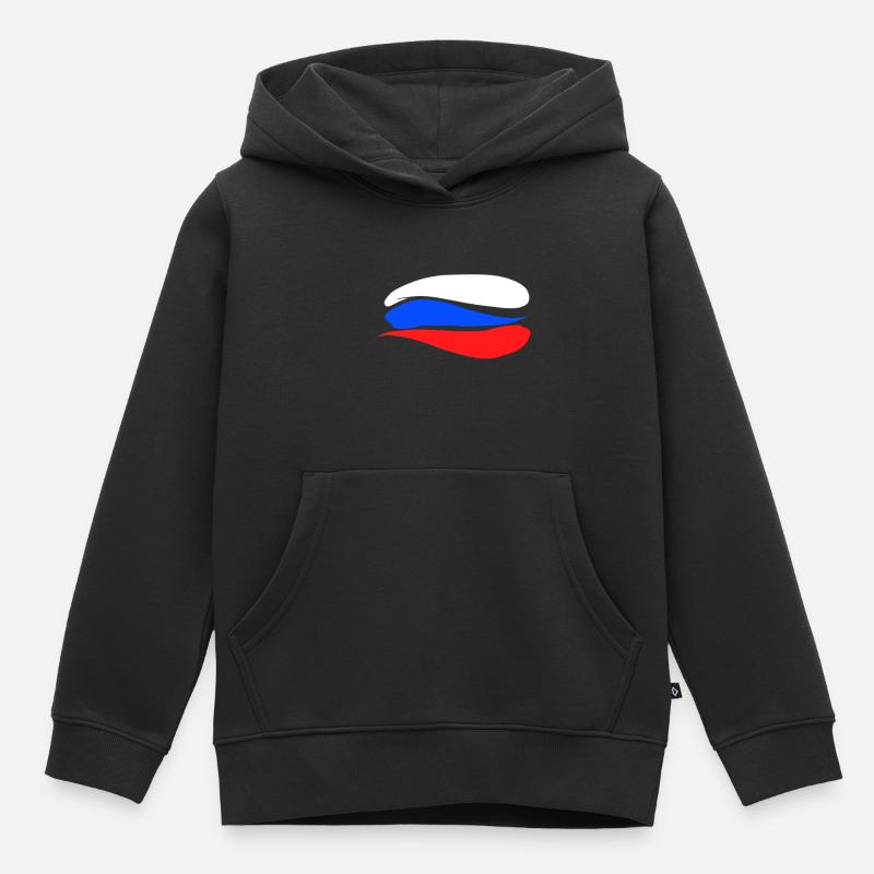Drapeau de la Russie - Sweat Premium à capuche enfant bio - noir
