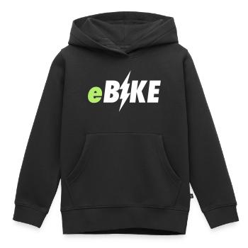 vélo e - Sweat Premium à capuche enfant bio - noir - Devant - AI Model Kid Male (0cm)
