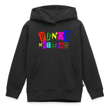 PUNKS NOT DEAD - Sweat Premium à capuche enfant bio - noir - Devant - AI Model Kid Male (0cm)