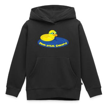 Mon petit Canard - Sweat Premium à capuche enfant bio - noir - Devant - AI Model Kid Male (0cm)