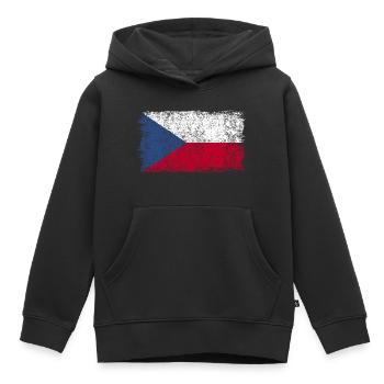 Drapeau tchèque République tchèque - Sweat Premium à capuche enfant bio - noir - Devant - AI Model Kid Male (0cm)