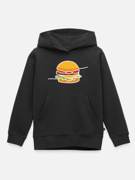 Burger - Kinder Premium Organic Hoodie - Schwarz