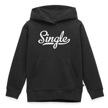 Célibataire - Sweat Premium à capuche enfant bio - noir - Devant - AI Model Kid Male (0cm)