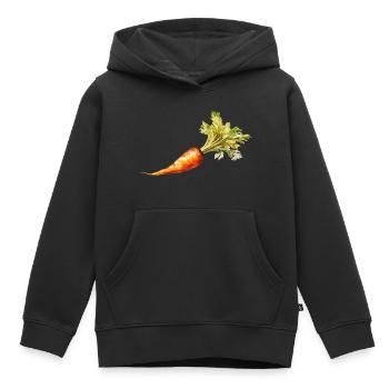 carrot - Kids Premium Organic Hoodie - black - Front - AI Model Kid Male (0cm)