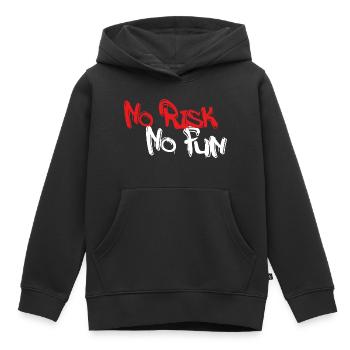 No Risk No Fun - Kids Premium Organic Hoodie - black - Front - AI Model Kid Male (0cm)
