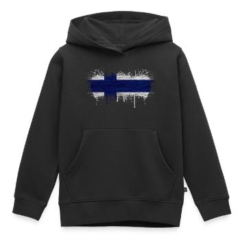 Finlande Suomi helsinki scandinavie viking fine FIN - Sweat Premium à capuche enfant bio - noir - Devant - AI Model Kid Male (0cm)