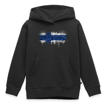 Finlande Suomi helsinki scandinavie viking fine FIN - Sweat Premium à capuche enfant bio - noir - Devant - AI Model Kid Male (0cm)