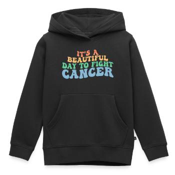 Es ist ein schöner Tag, um Krebs zu bekämpfen, Krebs zu bekämpfen - Kinder Premium Organic Hoodie - Schwarz - Vorne - AI Model Kid Male (0cm)