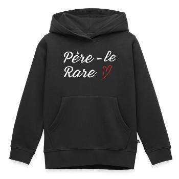 Seltene Perle Papa - Papa Geschenkidee - Kinder Premium Organic Hoodie - Schwarz - Vorne - AI Model Kid Male (0cm)