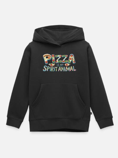 Pizza Love - Kinder Premium Organic Hoodie - Schwarz