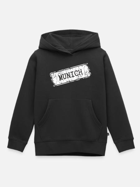 Munich - Kinder Premium Organic Hoodie - Schwarz