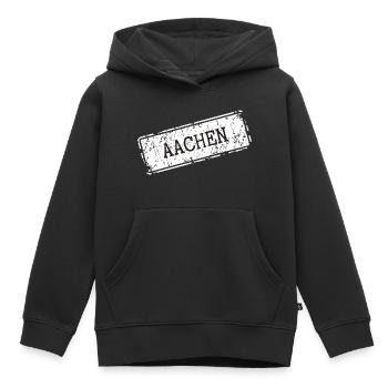 Aix-la-Chapelle - Sweat Premium à capuche enfant bio - noir - Devant - AI Model Kid Male (0cm)