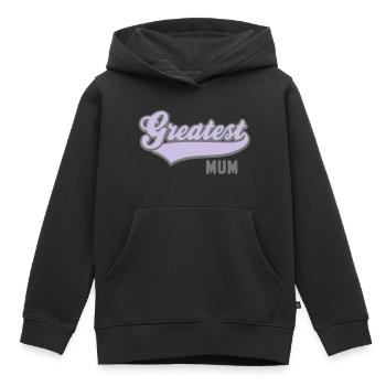 Le plus grand 2C MUM - Sweat Premium à capuche enfant bio - noir - Devant - AI Model Kid Male (0cm)