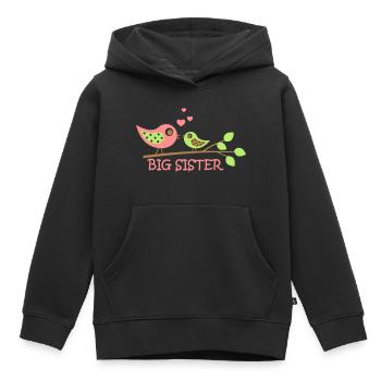 Big Sister bird - Kinder Premium Organic Hoodie - Schwarz - Vorne - AI Model Kid Male (0cm)