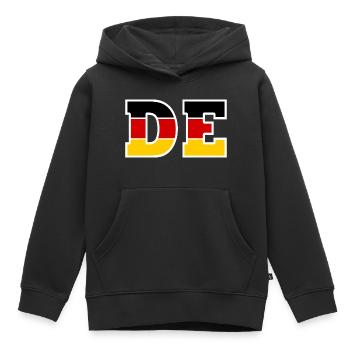 Germany - Kids Premium Organic Hoodie - black - Front - AI Model Kid Male (0cm)