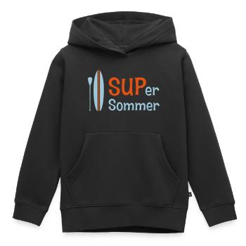 SUPer Sommer SUP Sommer mit SUP-Board - Kinder Premium Organic Hoodie - Schwarz - Vorne - AI Model Kid Male (0cm)