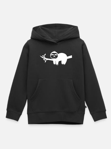 Faultier - Kinder Premium Organic Hoodie - Schwarz