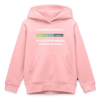 Connerie suivante téléchargement - Sweat Premium à capuche enfant bio - rose - Devant - AI Model Kid Female (0cm)