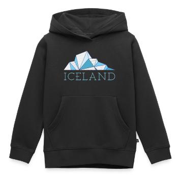Islande Ice Floe Glacier d’Islande - Sweat Premium à capuche enfant bio - noir - Devant - AI Model Kid Male (0cm)