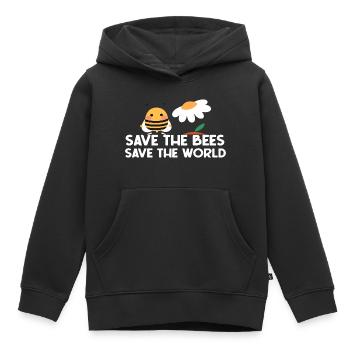 Save the Bees Save the World - Kids Premium Organic Hoodie - black - Front - AI Model Kid Male (0cm)