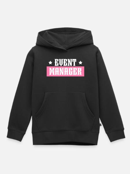 Event Manager rosa tshirt schwarz - Kinder Premium Organic Hoodie - Schwarz