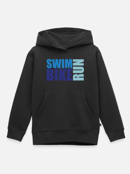 Triathlon Natation Course à pied Cyclisme Sport - Sweat Premium à capuche enfant bio - noir