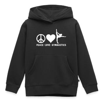 Acrobat Gymnastique Gymnastique Tumbling - Sweat Premium à capuche enfant bio - noir - Devant - AI Model Kid Male (0cm)