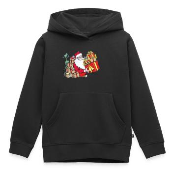 Santa Claus - Kids Premium Organic Hoodie - black - Front - AI Model Kid Male (0cm)