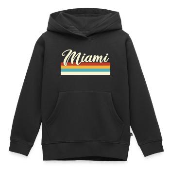 Miami - Florida - Retro - Vintage - United States - Kinder Premium Organic Hoodie - Schwarz - Vorne - AI Model Kid Male (0cm)