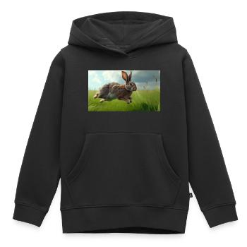 Jumping Rabbit - Kinder Premium Organic Hoodie - Schwarz - Vorne - AI Model Kid Male (0cm)