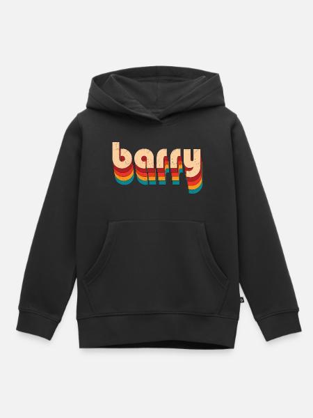 Retro Barry Name - Kids Premium Organic Hoodie - black