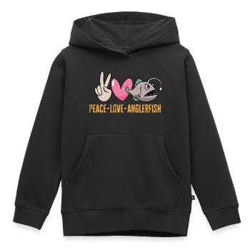 Poisson-grenouille Pêcheur en haute mer Pêcheur à la ligne - Sweat Premium à capuche enfant bio - noir - Devant - AI Model Kid Male (0cm)