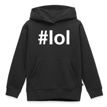 LOL Hashtag - Sweat Premium à capuche enfant bio - noir - Devant - AI Model Kid Male (0cm)
