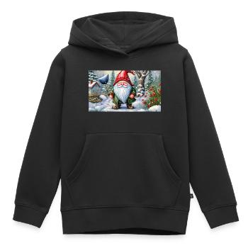 Mignons petits gnomes de la vie quotidienne – pelleter de la neige - Sweat Premium à capuche enfant bio - noir - Devant - AI Model Kid Male (0cm)