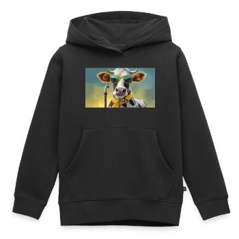 Wortspiel mehrdeutiger Ausdruck – Blinde Kuh - Kinder Premium Organic Hoodie - Schwarz - Vorne - AI Model Kid Male (0cm)