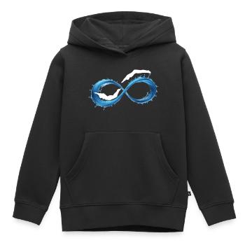 Natation Infinity Wave - Sweat Premium à capuche enfant bio - noir - Devant - AI Model Kid Male (0cm)