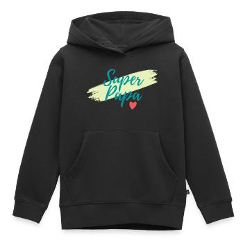 Super-Papa - Kinder Premium Organic Hoodie - Schwarz - Vorne - AI Model Kid Male (0cm)