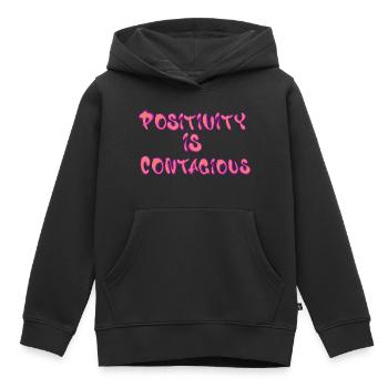 Positivity Is Contagious – Spread - Kids Premium Organic Hoodie - black - Front - AI Model Kid Male (0cm)