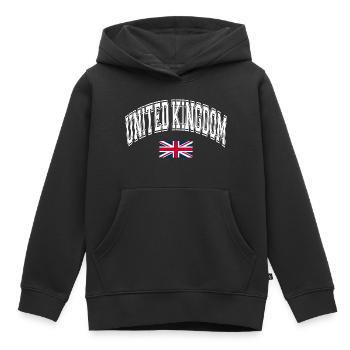 Drapeau du Royaume-Uni - Sweat Premium à capuche enfant bio - noir - Devant - AI Model Kid Male (0cm)