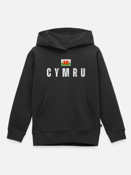 Flagge von Wales, walisischer Patriot - Kinder Premium Organic Hoodie - Schwarz