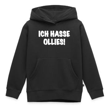 Ich hasse Ollies - Skateboarding Skater Trick - Kinder Premium Organic Hoodie - Schwarz - Vorne - AI Model Kid Male (0cm)