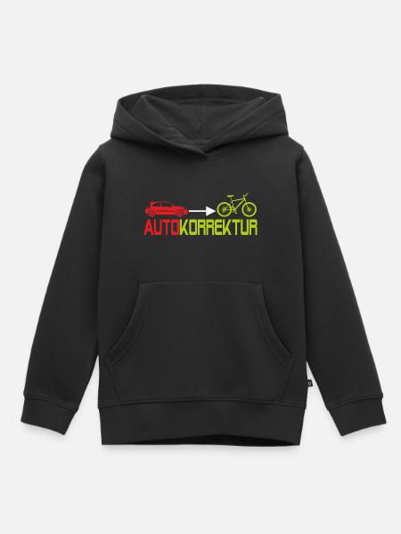 Autokorrektur Auto Fahrrad Umeltschutz - Kinder Premium Organic Hoodie - Schwarz