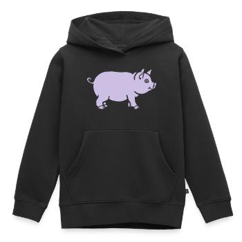 pig - Kinder Premium Organic Hoodie - Schwarz - Vorne - AI Model Kid Male (0cm)