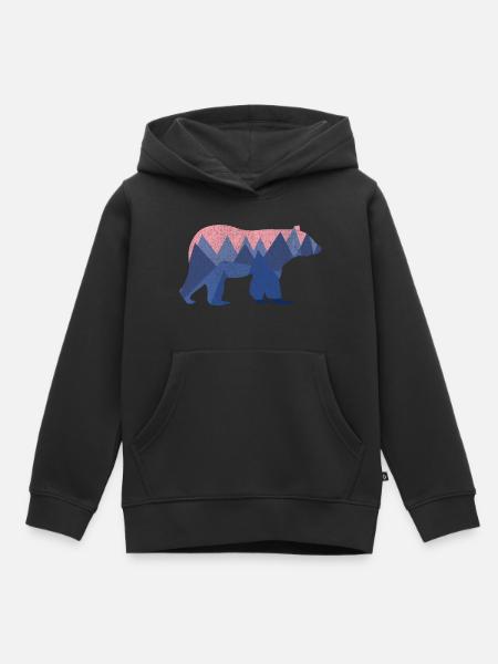 mountain bear - Kids Premium Organic Hoodie - black