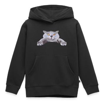 Katze - - Kinder Premium Organic Hoodie - Schwarz - Vorne - AI Model Kid Male (0cm)